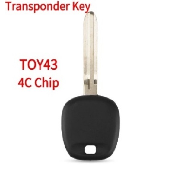 Toyota TOY43 Transponder Key (4C Chip)(Aftermarket chip/OEM chip )(No logo)